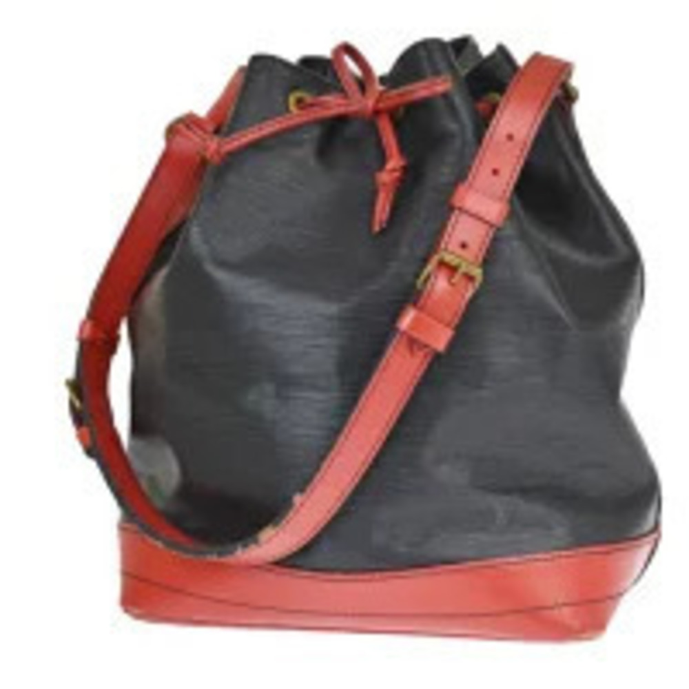 Louis Vuitton Noe Drawstring Epi Leather Bicolor Shoulder Bag Red Black